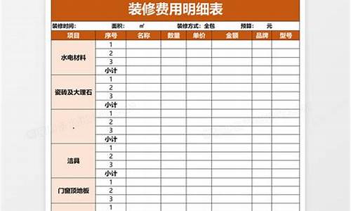 酒店装修费用会计分录_旅店装修费用表excel